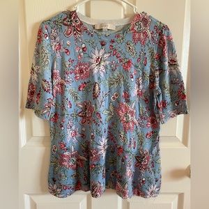 LOFT Floral Sweater Blouse